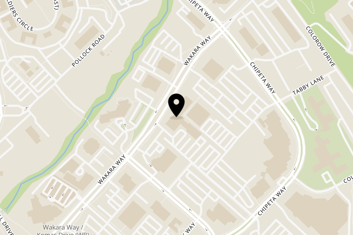 Map showing the location of Knickerbockers Deli Research Park on 421 Wakara Way # 200 in Salt Lake City